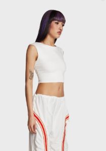 Abstract Muse Crop Top - White sold by Dolls Kill