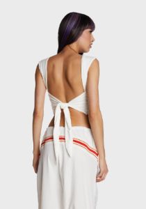 Abstract Muse Crop Top - White sold by Dolls Kill