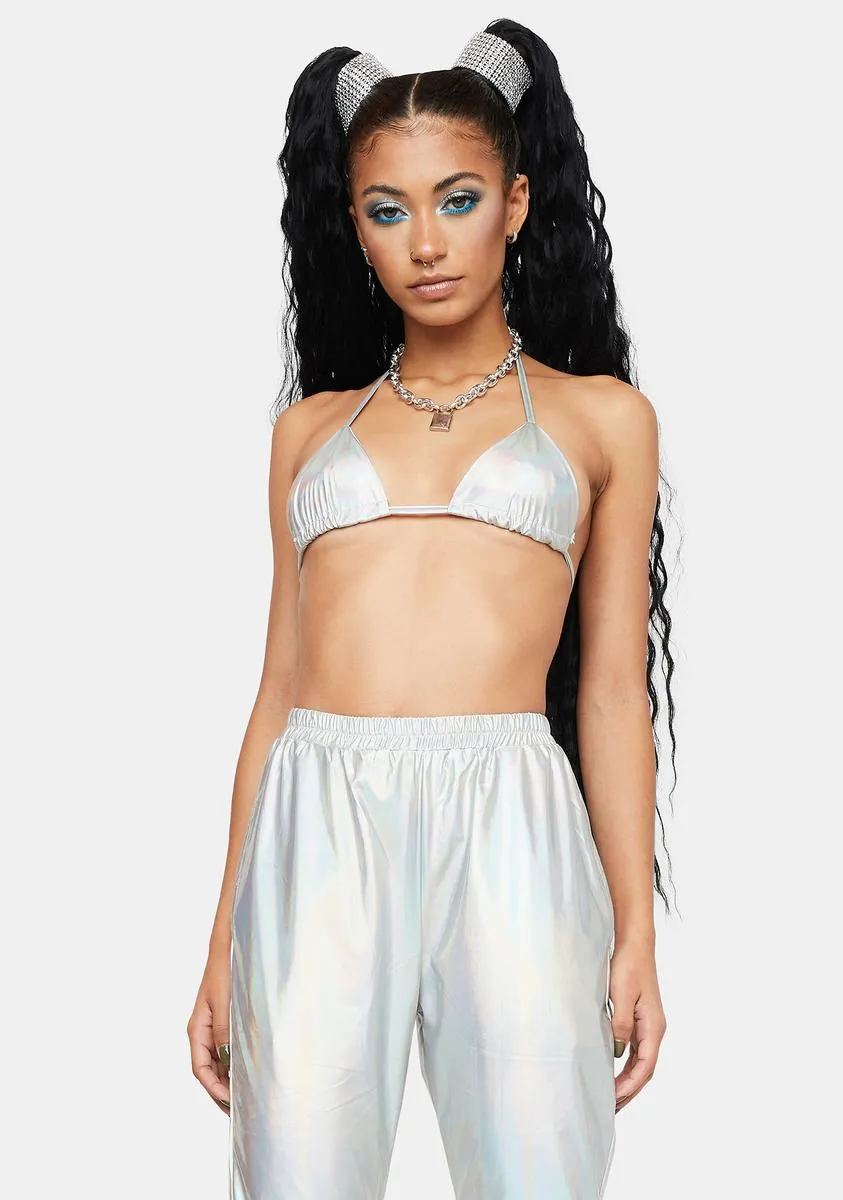 Take A Trip Metallic Joggers Set sold by Dolls Kill
