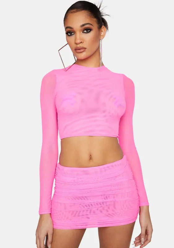 Bubblegum Savage Shine Mesh Set sold by Dolls Kill