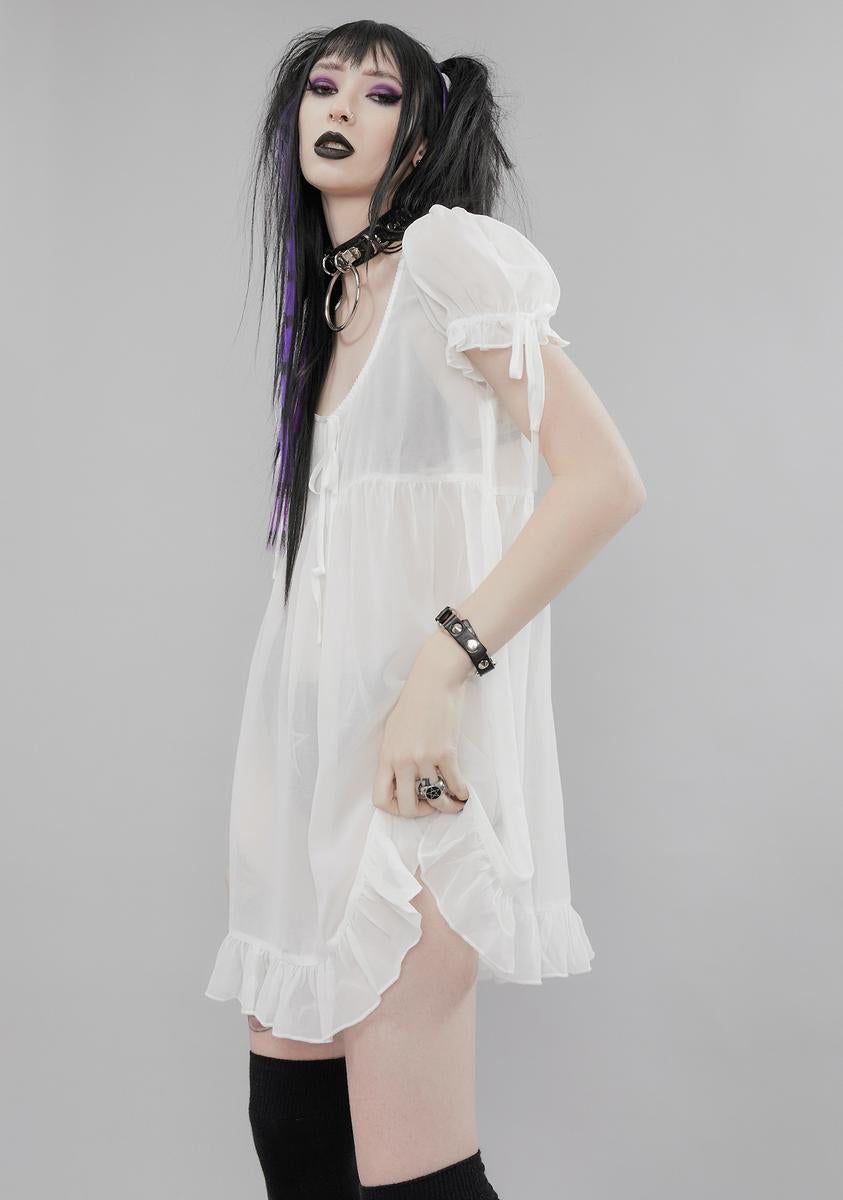 Wayward Romance Chiffon Babydoll Dress sold by Dolls Kill product image thumbnail 2