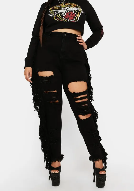 Plus Over And Out Distressed Denim Jeans sold by Dolls Kill