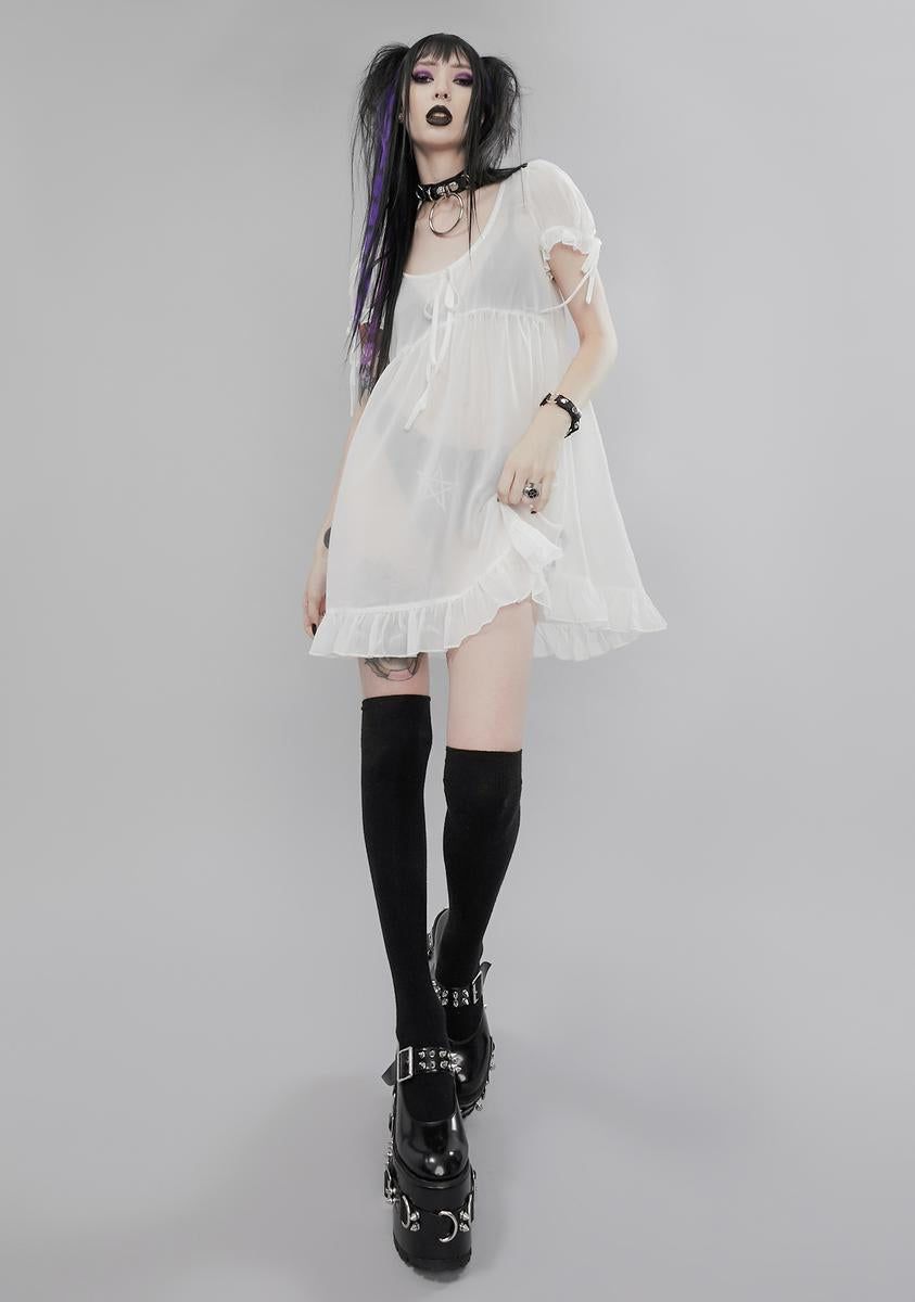 Wayward Romance Chiffon Babydoll Dress sold by Dolls Kill product image thumbnail 3