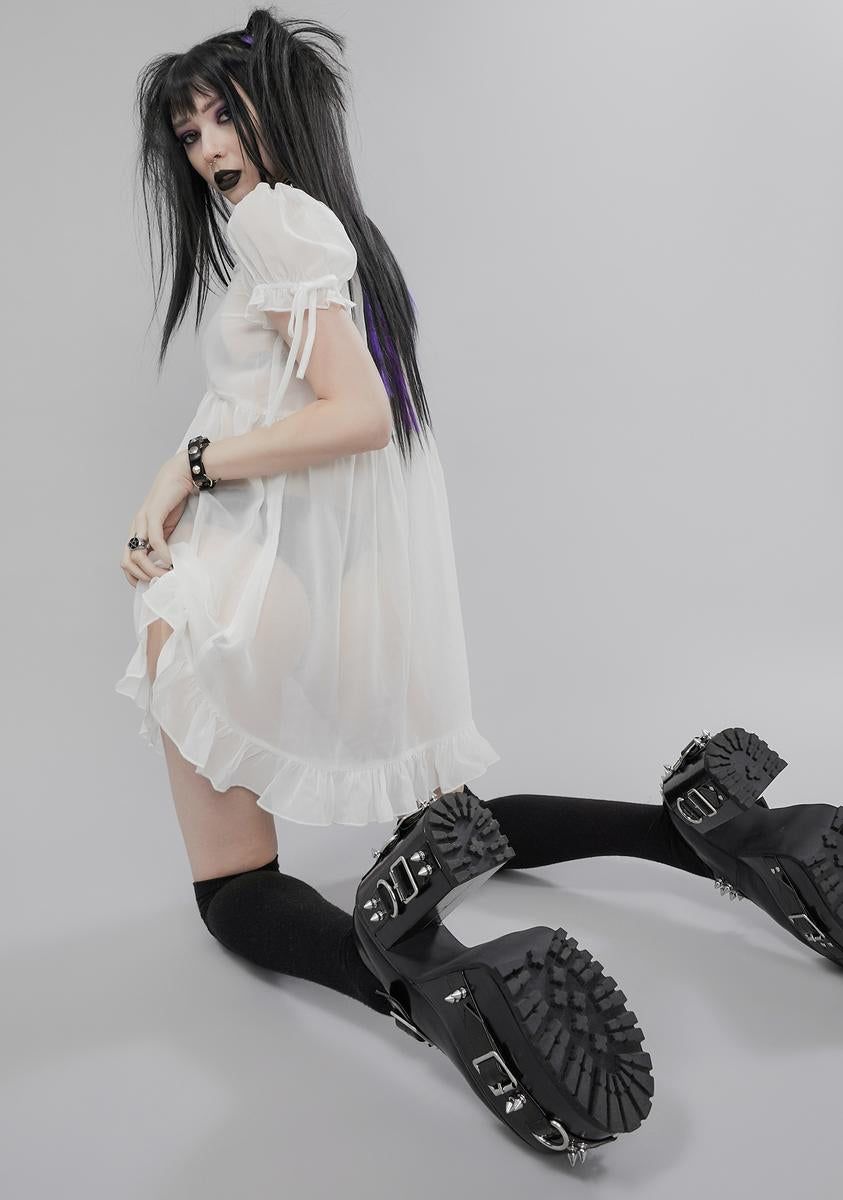 Wayward Romance Chiffon Babydoll Dress sold by Dolls Kill product image thumbnail 4