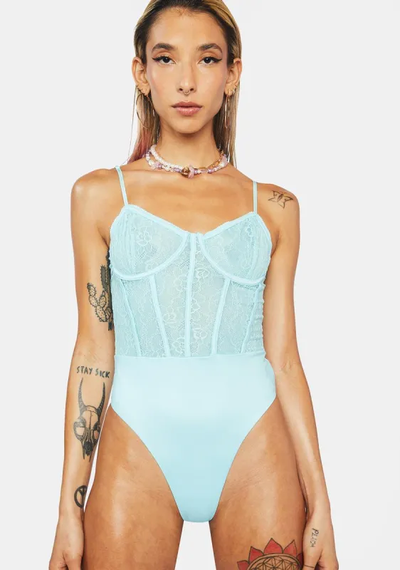 Aqua Cora Lace Bodysuit sold by Dolls Kill