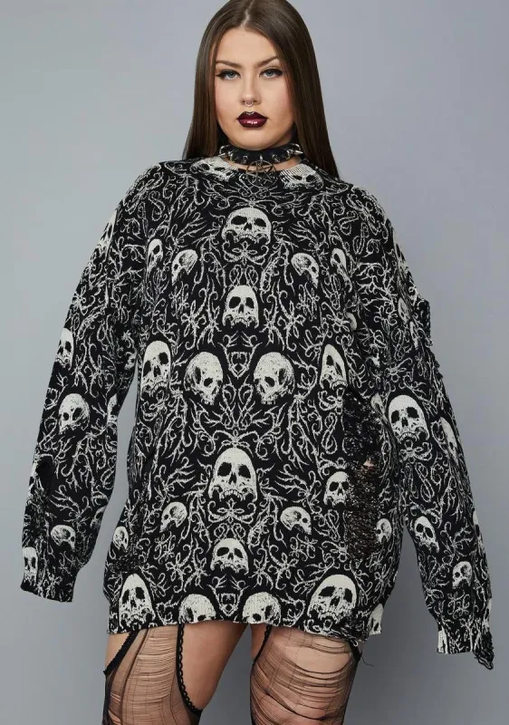 Plus Trading Nightmares Oversized Sweater sold by Dolls Kill