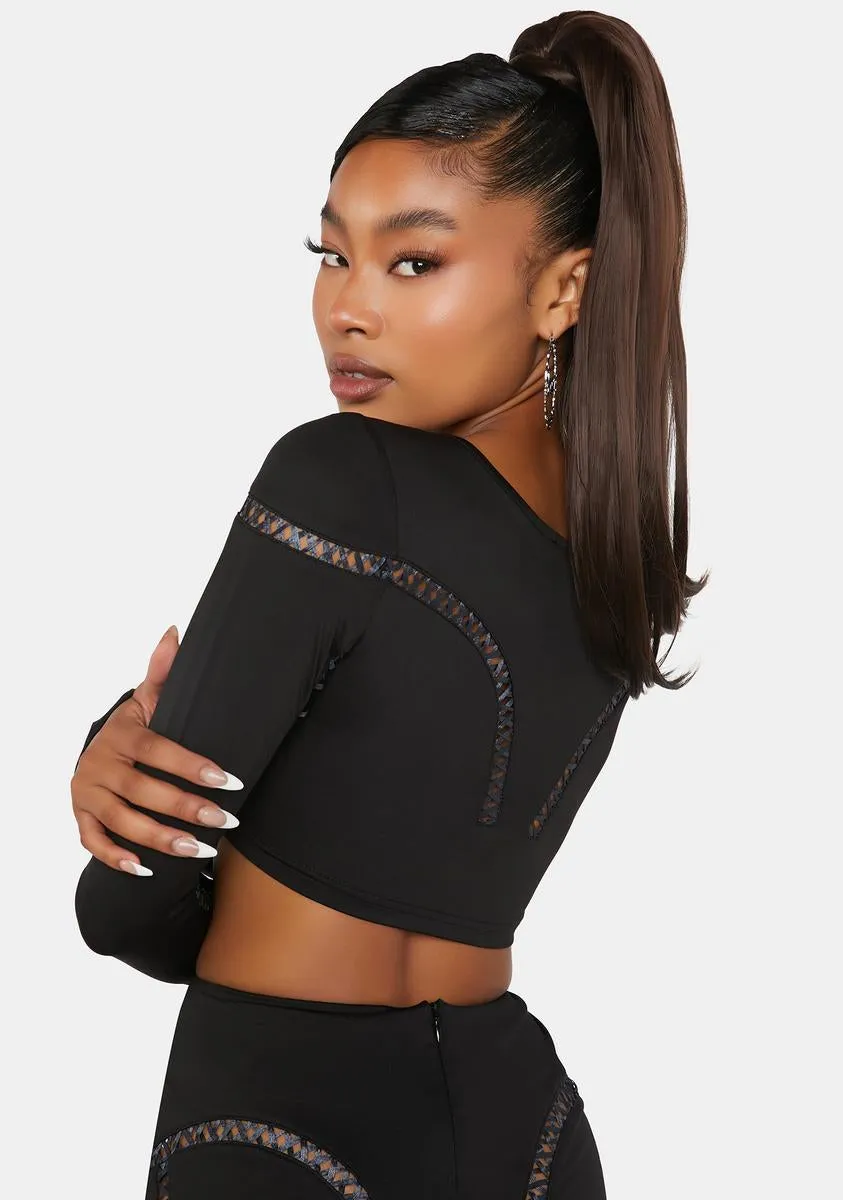 Black Sarff Crop Top sold by Dolls Kill product image thumbnail 4