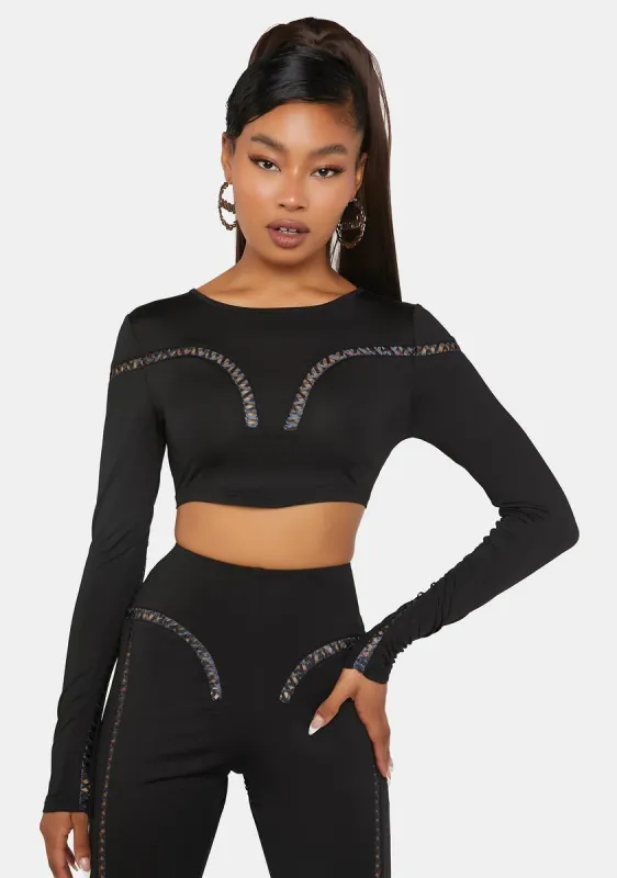 Black Sarff Crop Top sold by Dolls Kill