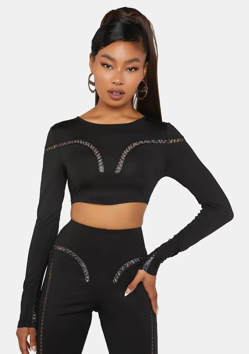 Black Sarff Crop Top sold by Dolls Kill
