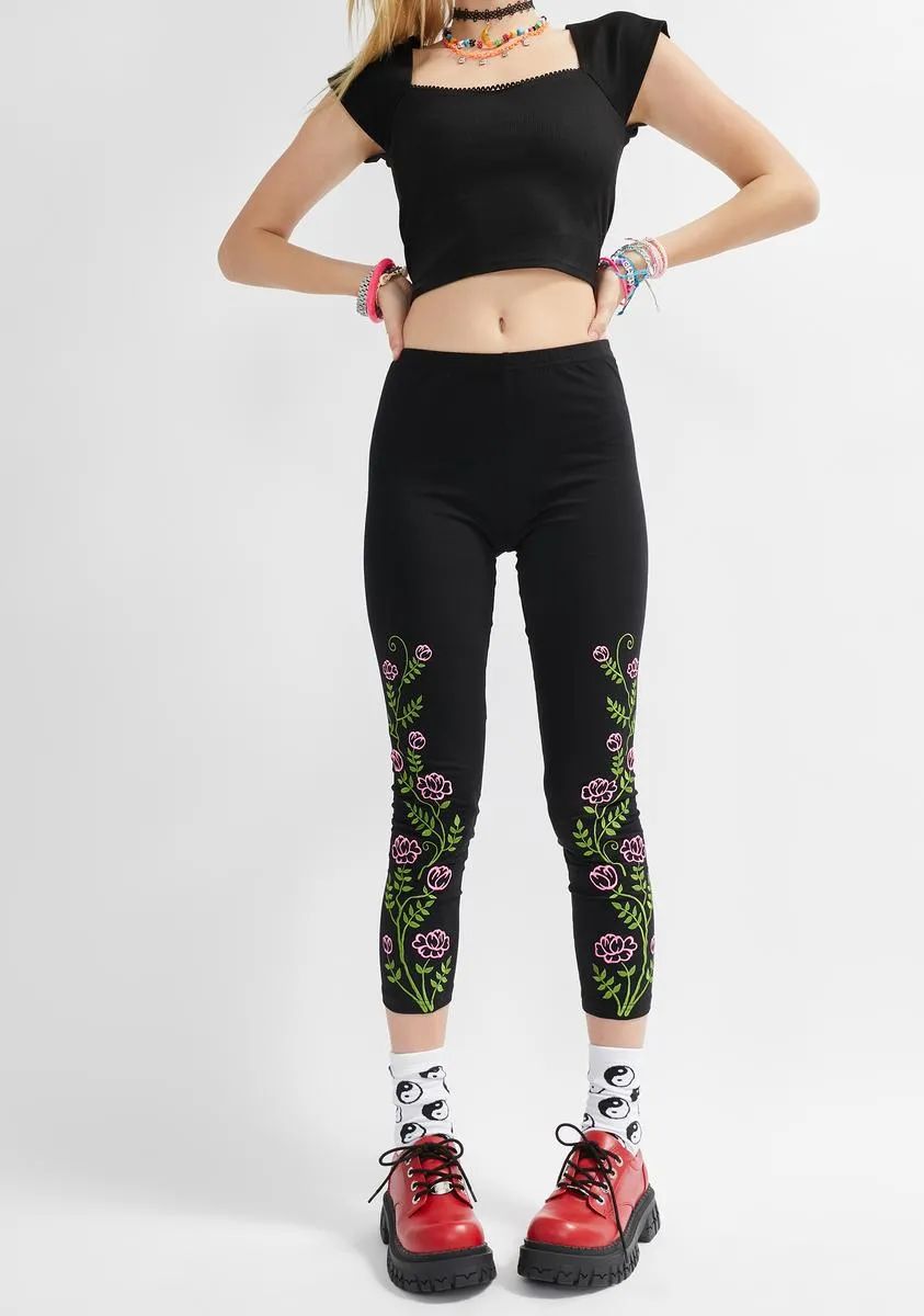 Growing Pains Floral Leggings sold by Dolls Kill