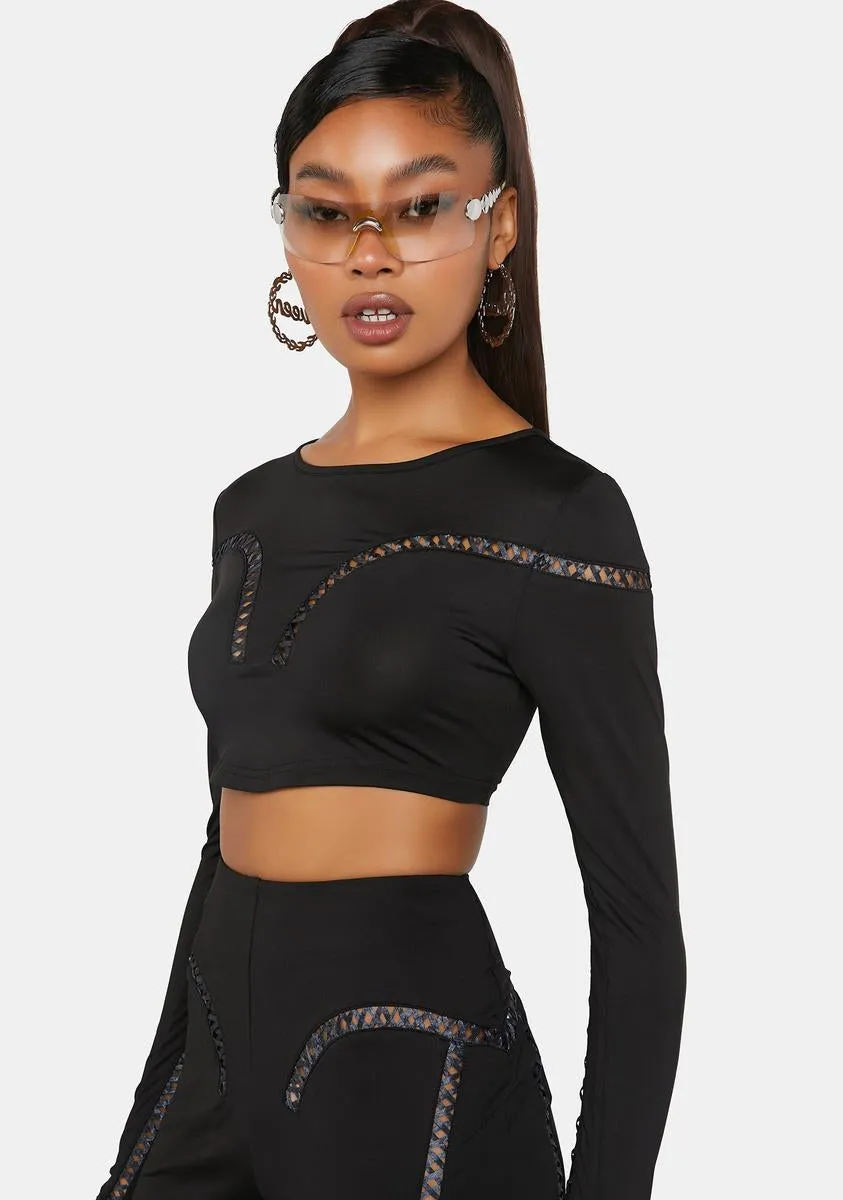 Black Sarff Crop Top sold by Dolls Kill product image thumbnail 2