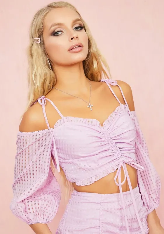 Made U Blush Gingham Crop Top sold by Dolls Kill