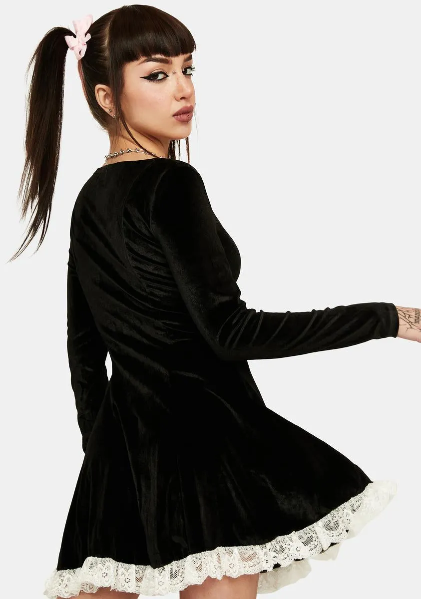 Beauty Unmatched Velvet Mini Dress sold by Dolls Kill product image thumbnail 4