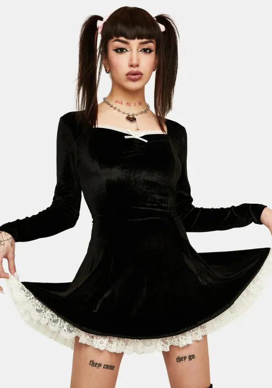 Beauty Unmatched Velvet Mini Dress sold by Dolls Kill