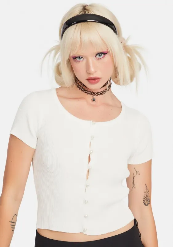 White Sally Cardigan sold by Dolls Kill