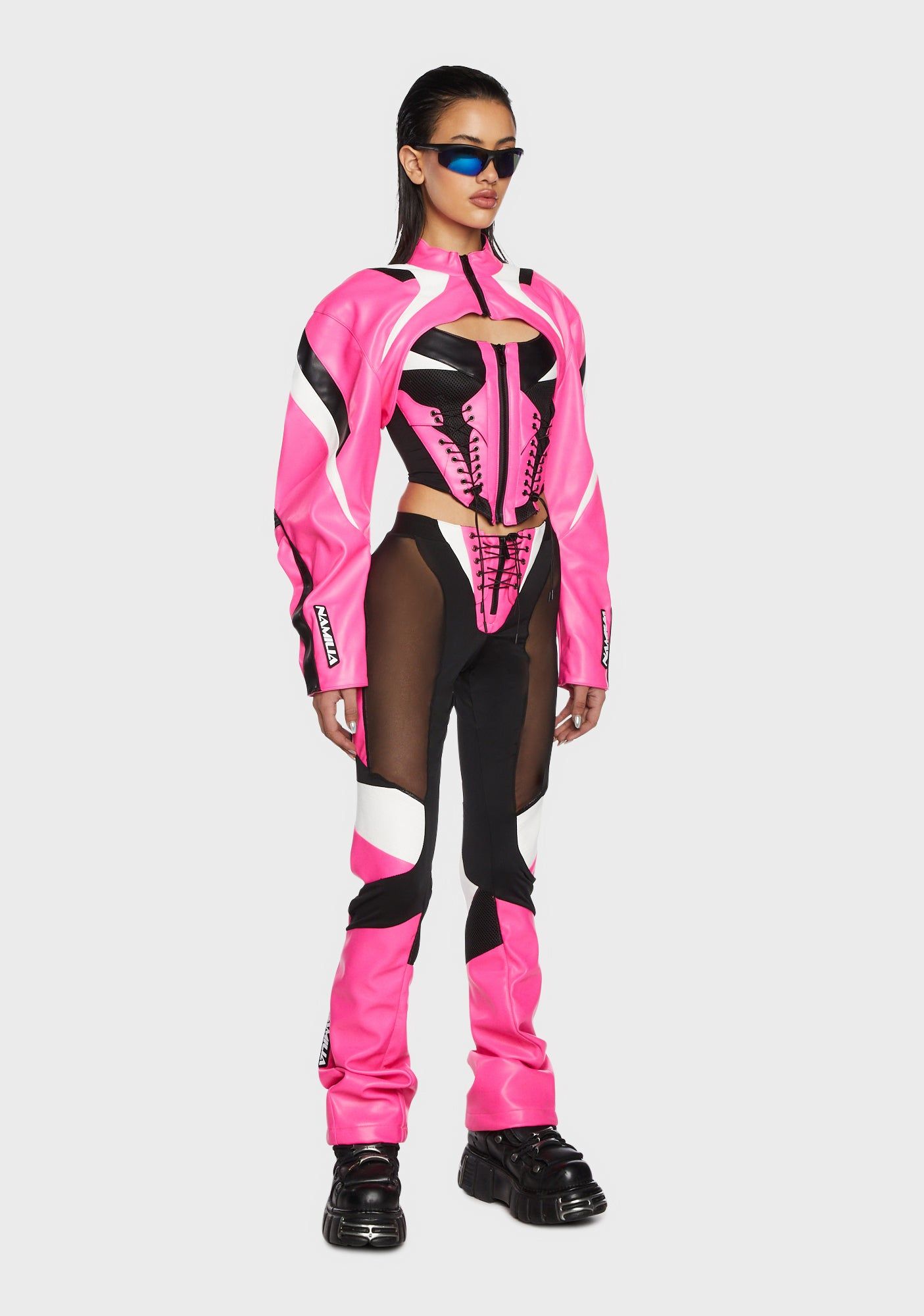 Techno Lacing Corset Top - Pink sold by Dolls Kill product image thumbnail 4