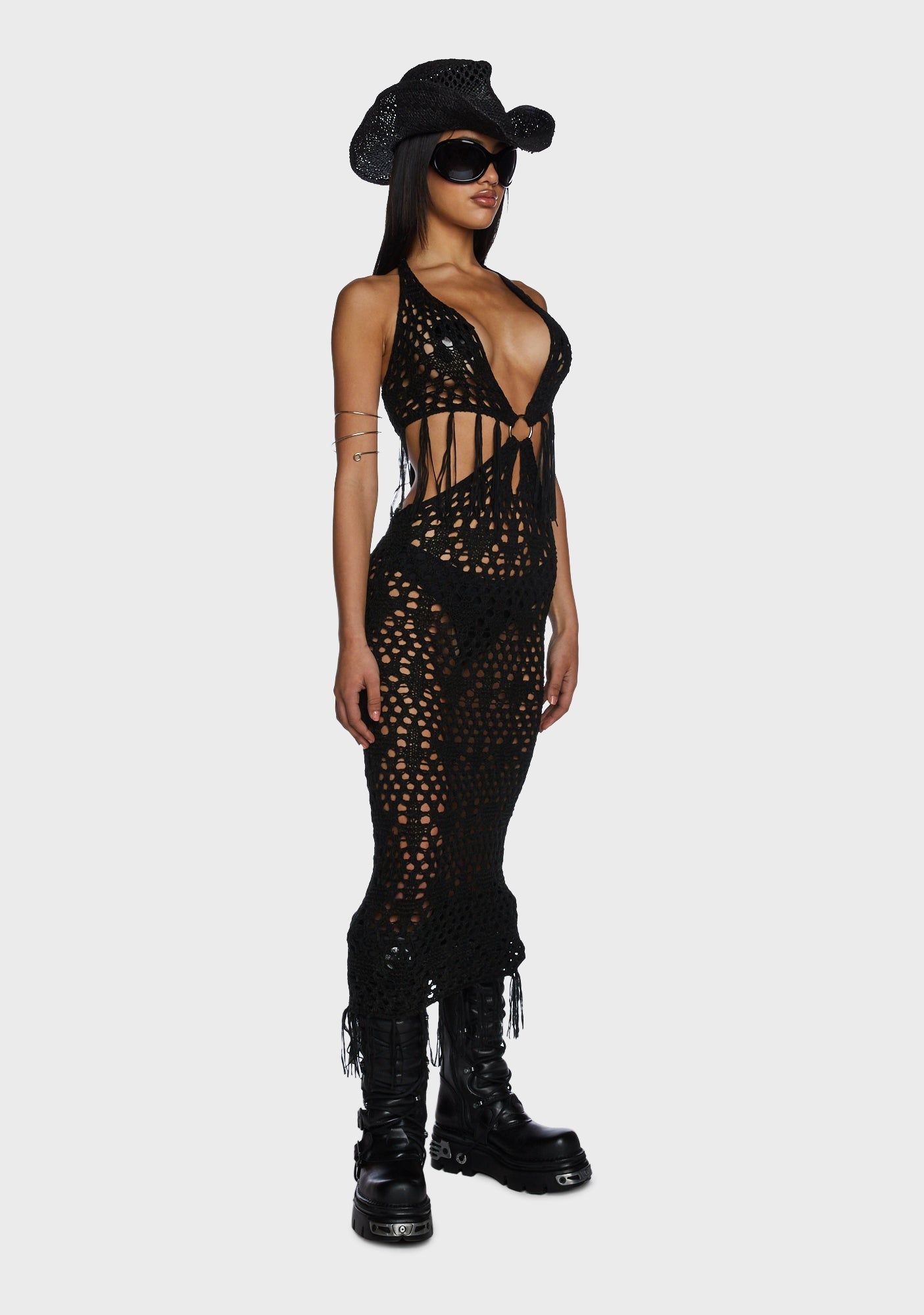 Distraction Open Knit Maxi Dress sold by Dolls Kill product image thumbnail 5