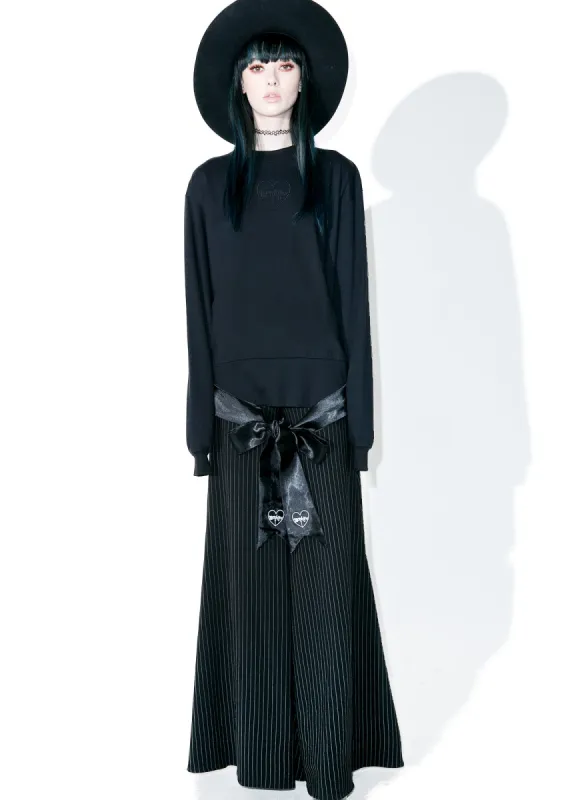 Black Twine Long Sleeve Top sold by Dolls Kill