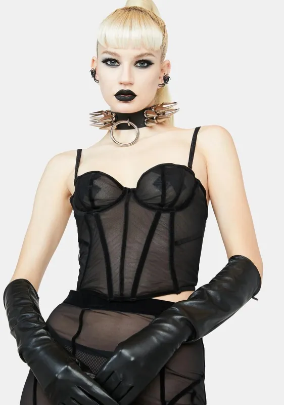 Sara Mesh Lace Up Corset sold by Dolls Kill