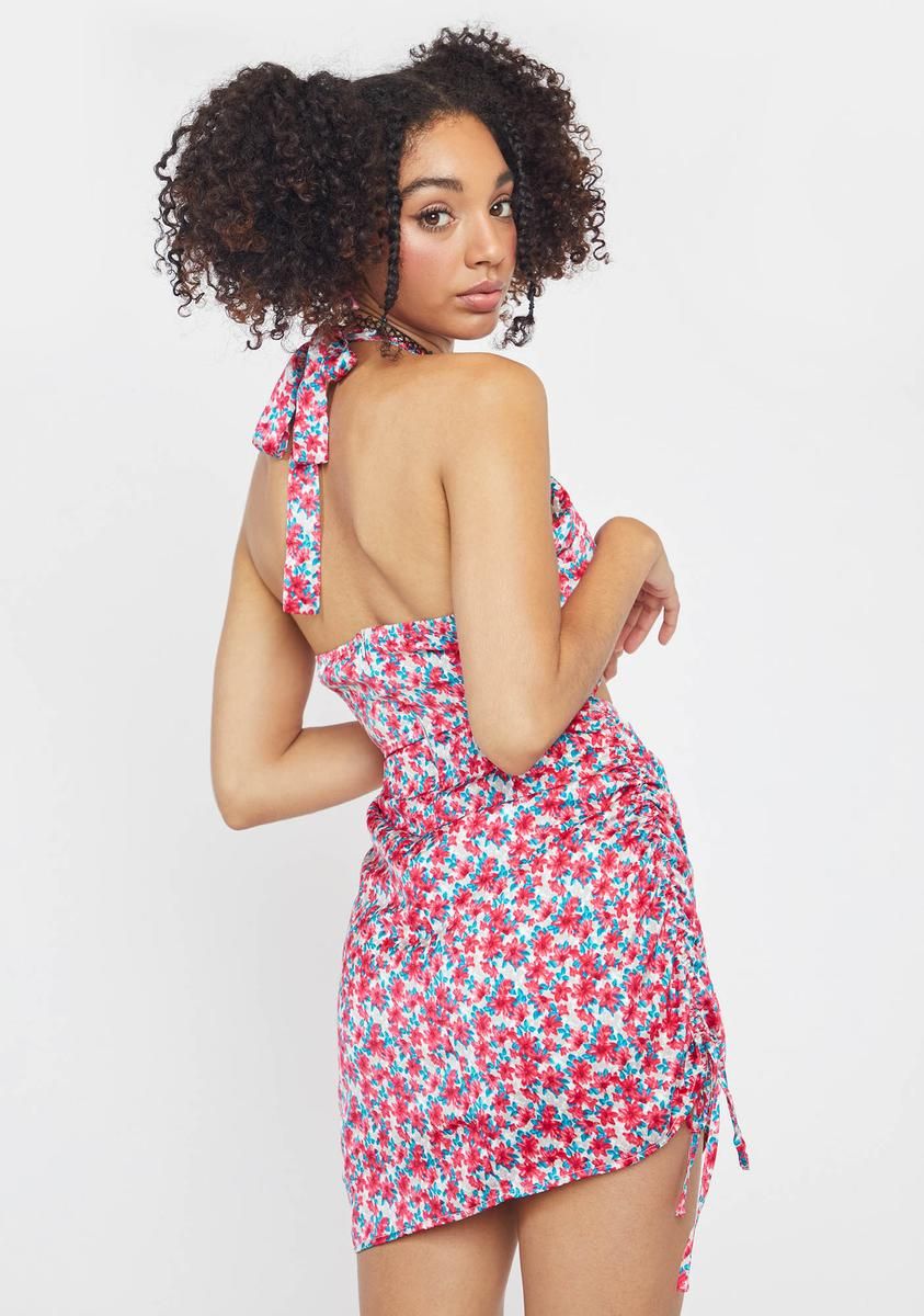 Chasing The Sun Floral Halter Dress sold by Dolls Kill product image thumbnail 4