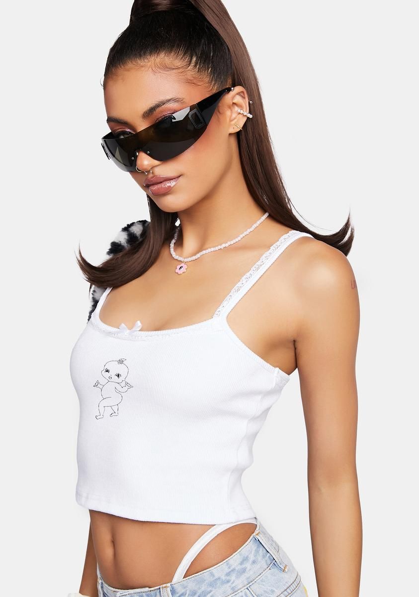 Baby Ribbed Crop Tank sold by Dolls Kill product image thumbnail 2