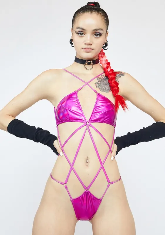 Candy Corrupt Mind Strappy Bodysuit sold by Dolls Kill