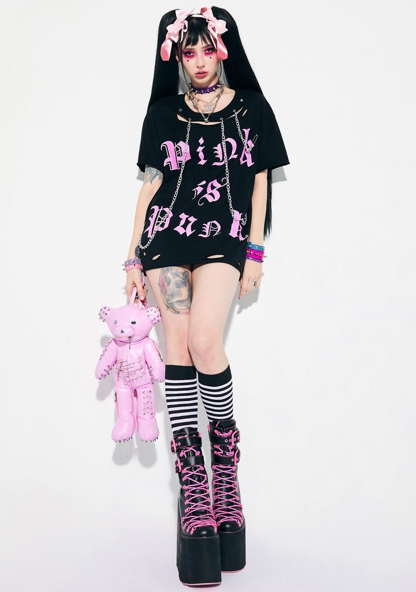 Pretty In Punk Chain Graphic Tee sold by Dolls Kill product image thumbnail 3