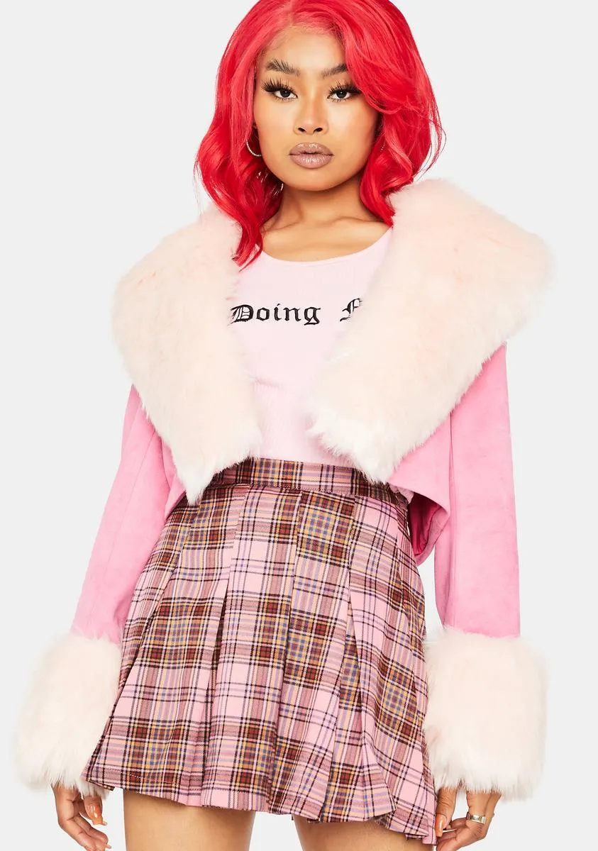 Sugar On My Bad Side Faux Fur Coat sold by Dolls Kill