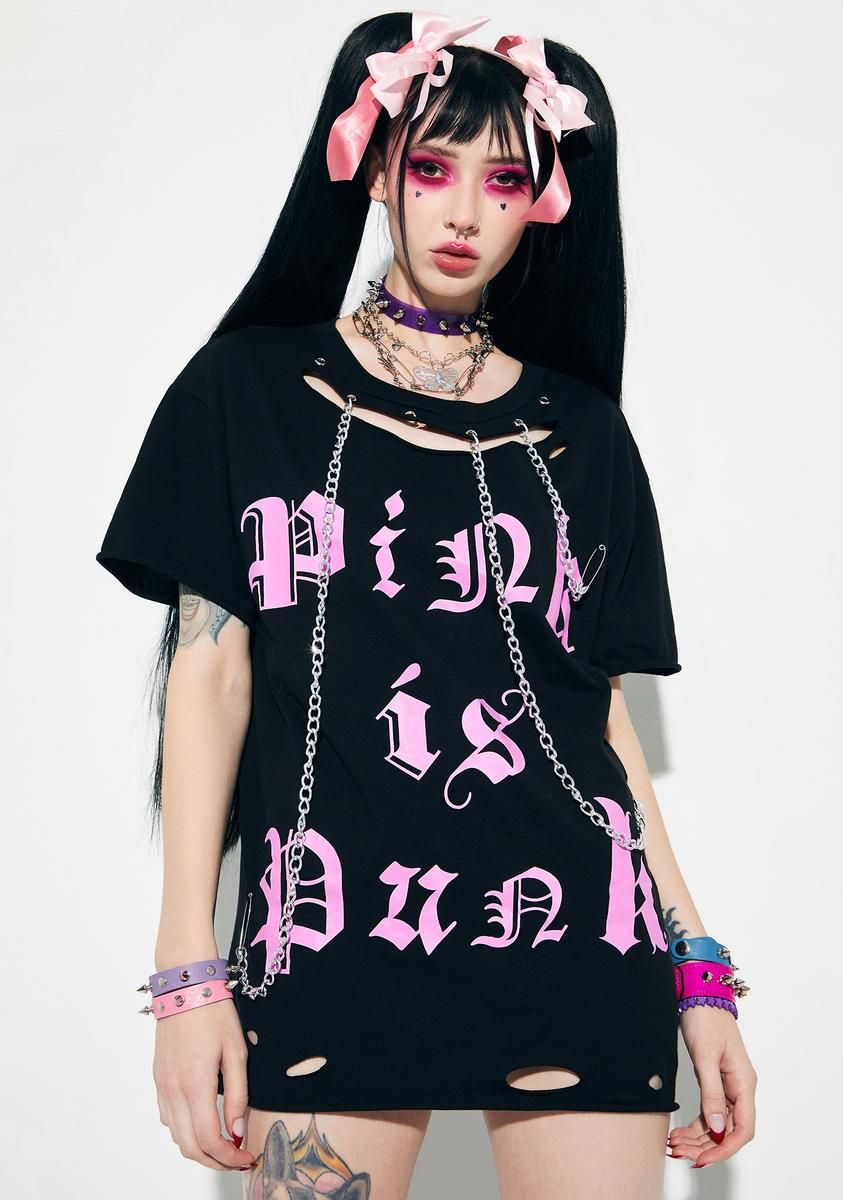 Pretty In Punk Chain Graphic Tee sold by Dolls Kill