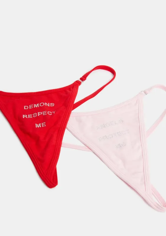 Angels & Demons G-String Set sold by Dolls Kill