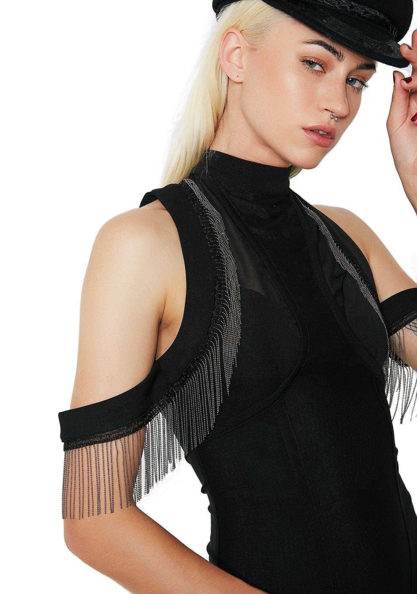 Hot Nights Fringe Bodysuit sold by Dolls Kill product image thumbnail 3