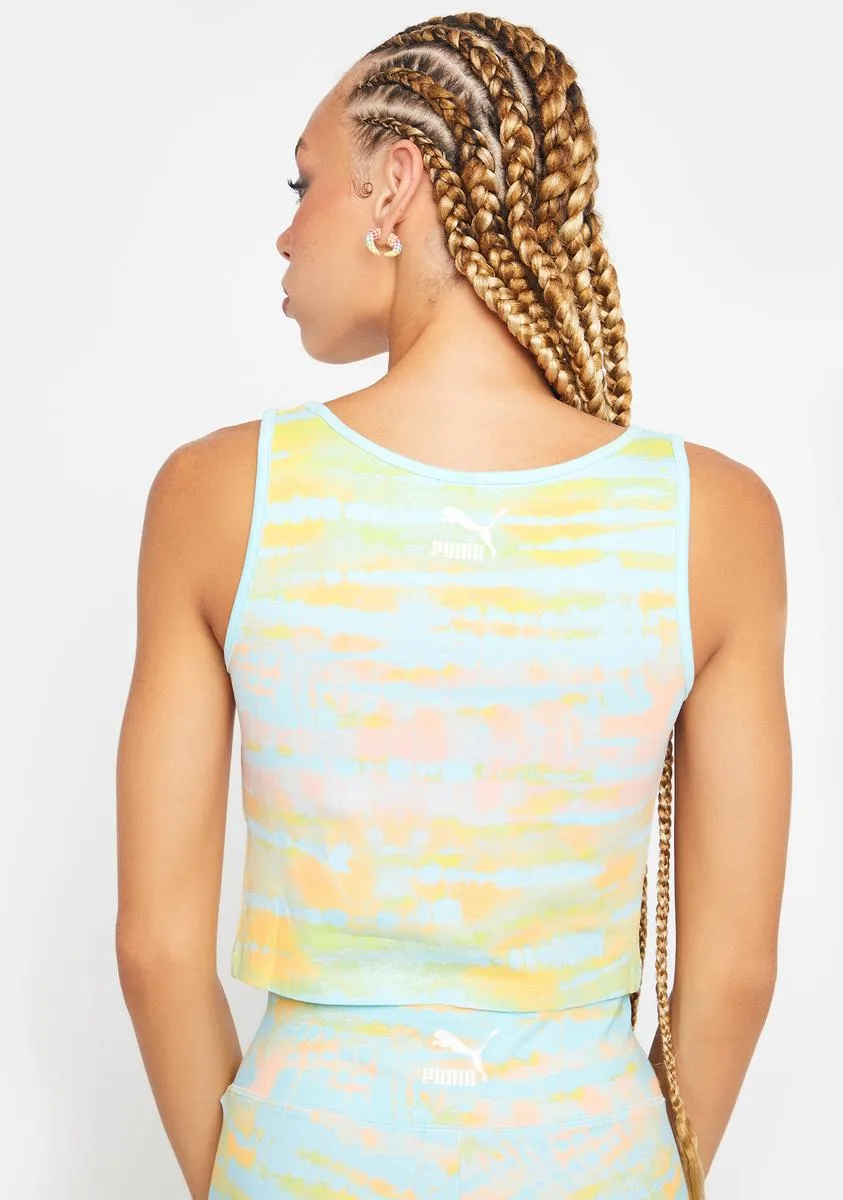 Blue Glow Tie Dye Tank Top sold by Dolls Kill product image thumbnail 4