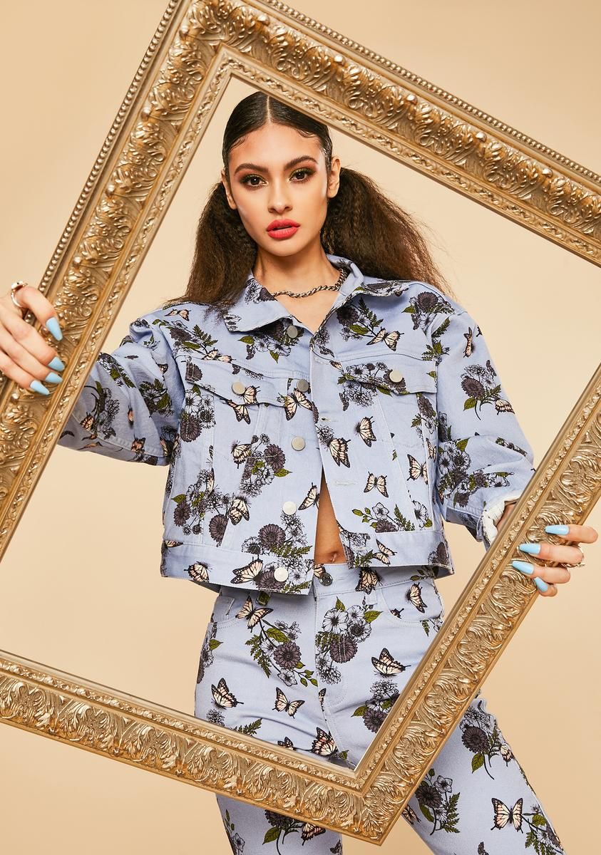 Scenic Vision Crop Denim Jacket sold by Dolls Kill