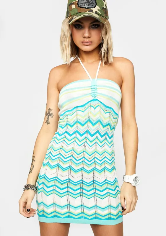 Sapphire Lakeside Views Mini Dress sold by Dolls Kill