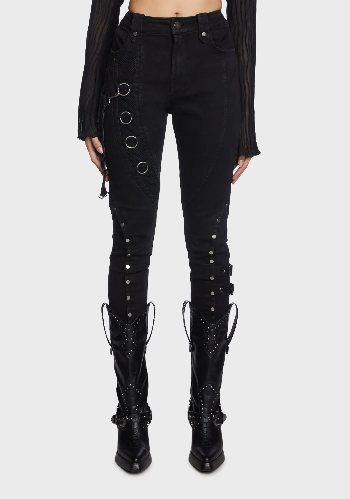 Punk Wash Distressed Heavy Metal Pants sold by Dolls Kill