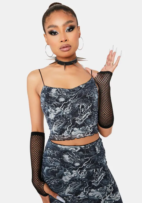 Fierce Dragon Mesh Tank sold by Dolls Kill