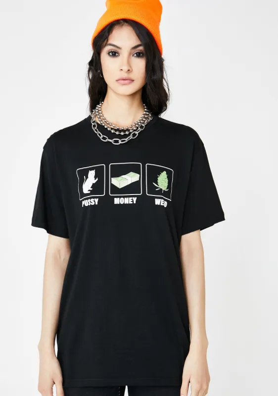 Pu$$y Money Weed Graphic Tee sold by Dolls Kill
