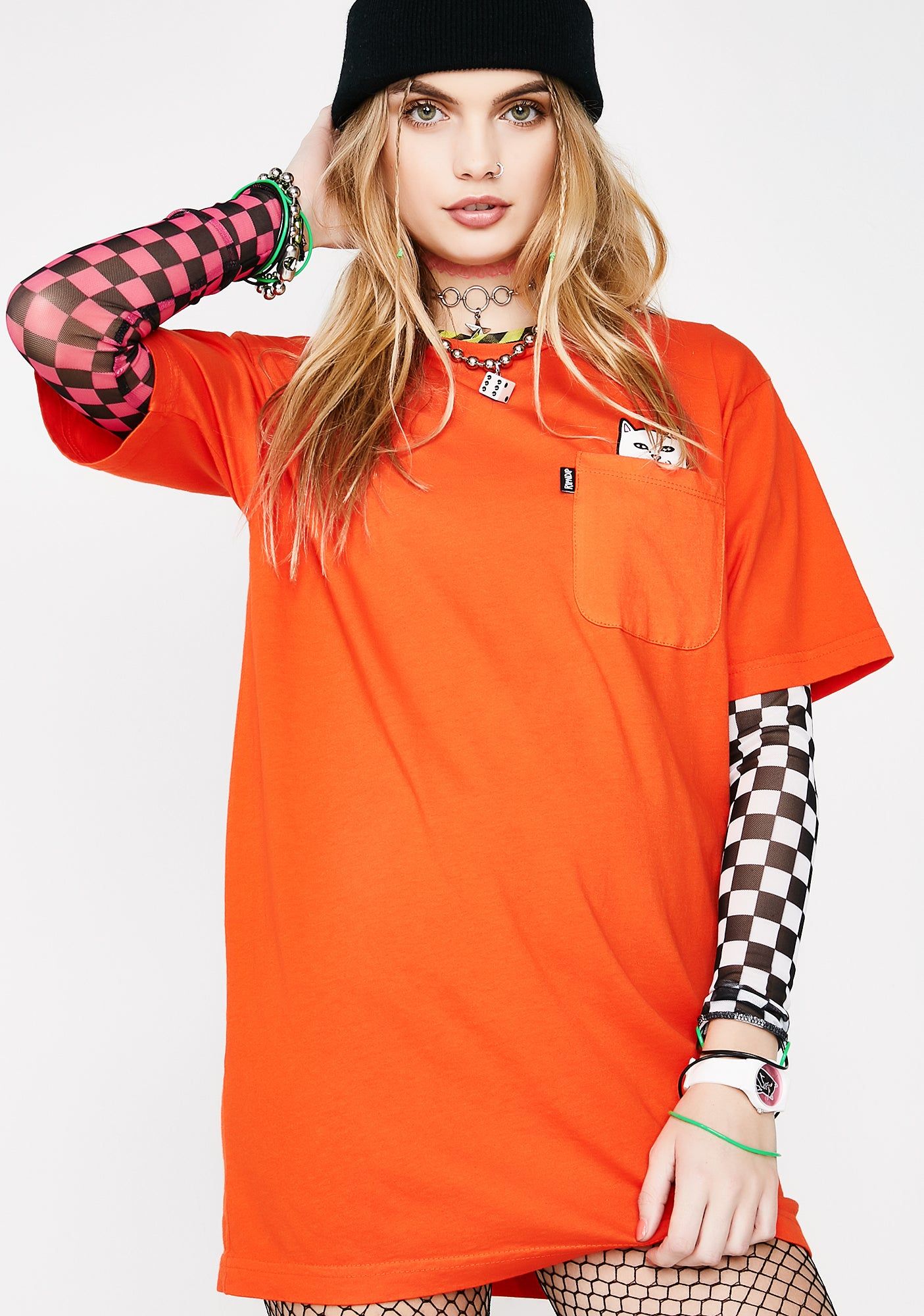 Tangerine Lord Nermal Pocket Tee sold by Dolls Kill product image thumbnail 3