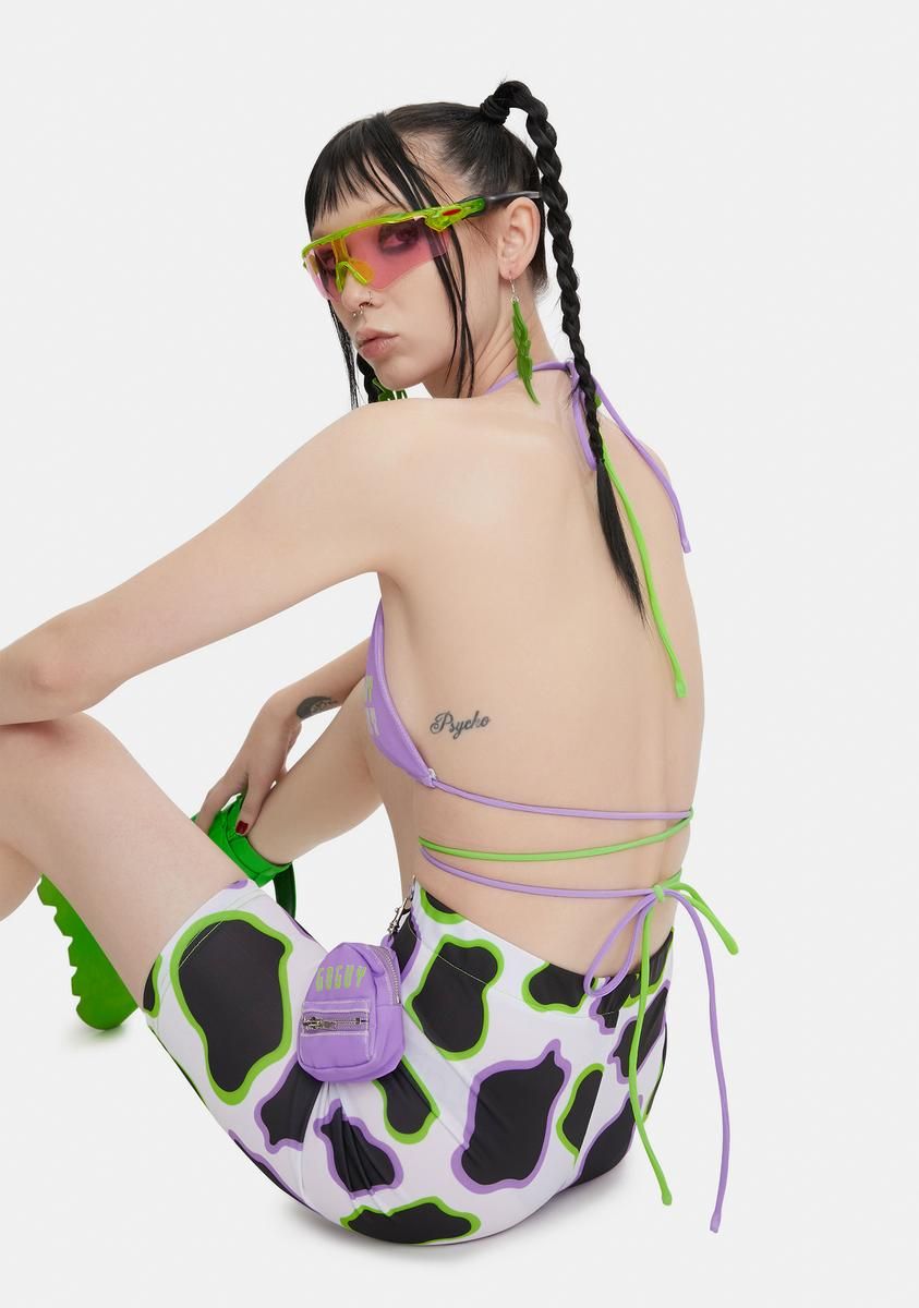 Cow Print Wrap Bralette sold by Dolls Kill product image thumbnail 4