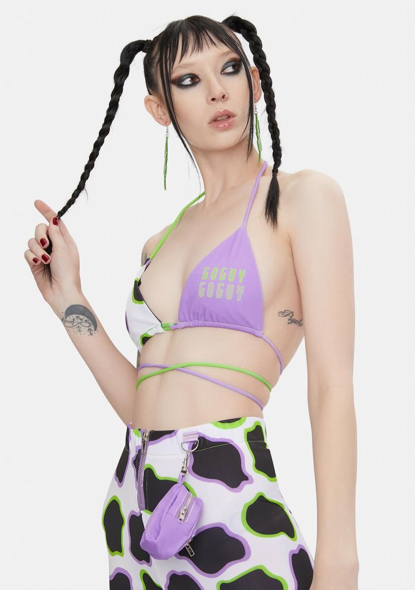 Cow Print Wrap Bralette sold by Dolls Kill product image thumbnail 2