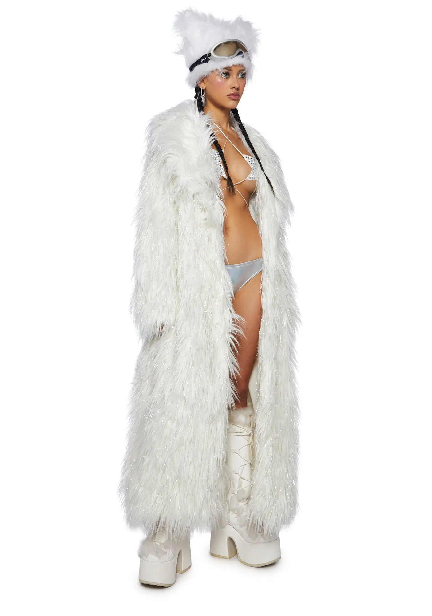 Astro Arctic Faux Fur Coat - White sold by Dolls Kill product image thumbnail 2