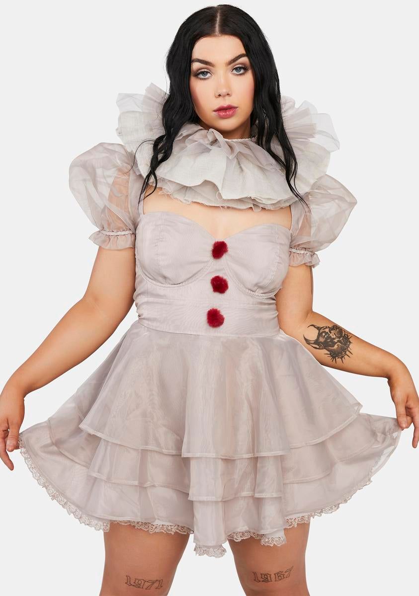Plus Killer Clown Babydoll Dress sold by Dolls Kill