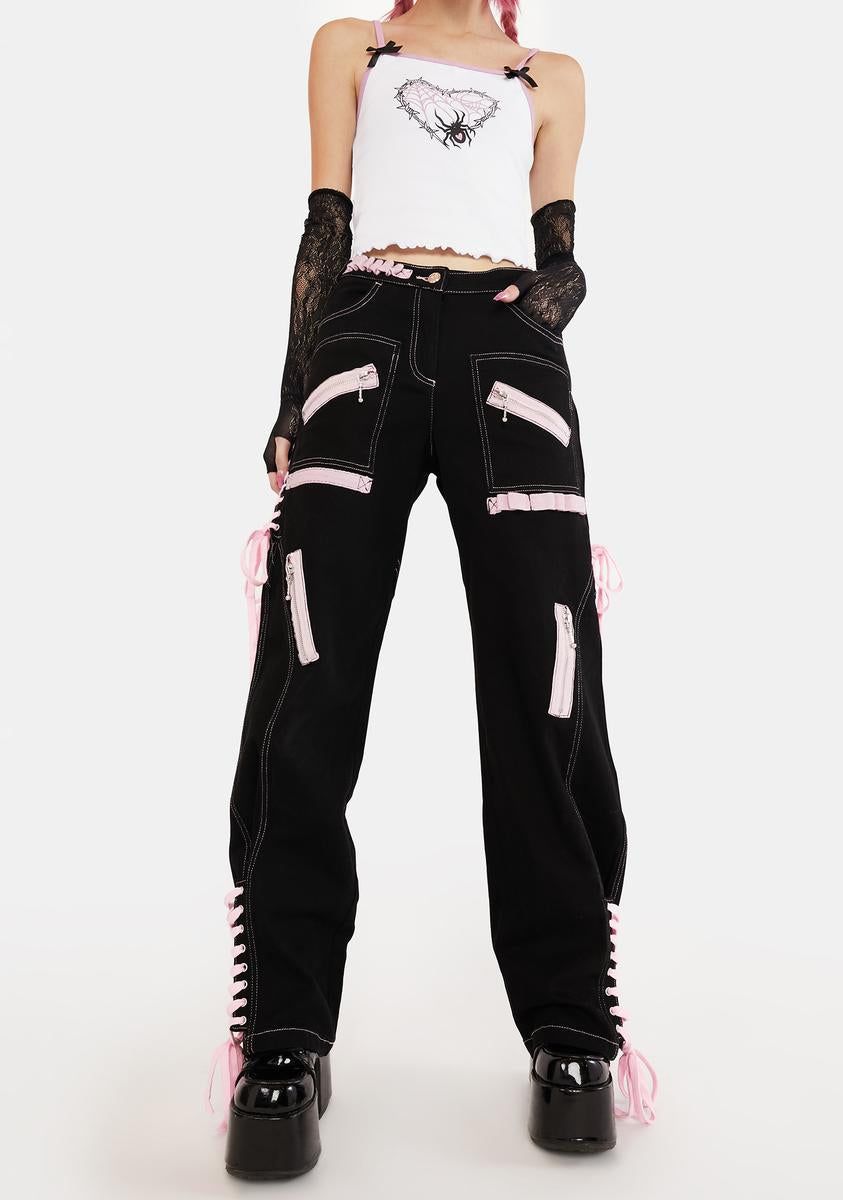 What Really Matters Lace-Up Pants sold by Dolls Kill