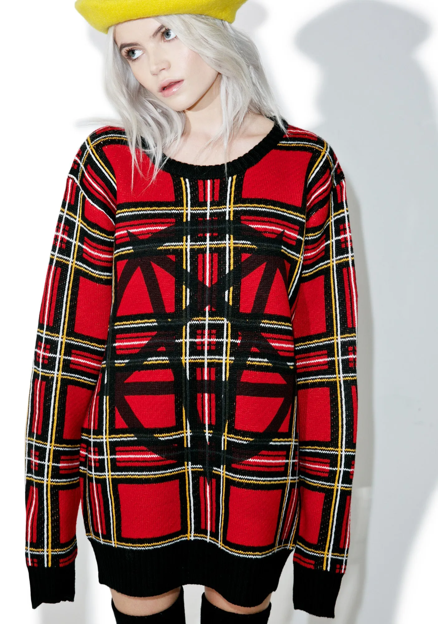 Beastplaid Pullover Sweater sold by Dolls Kill