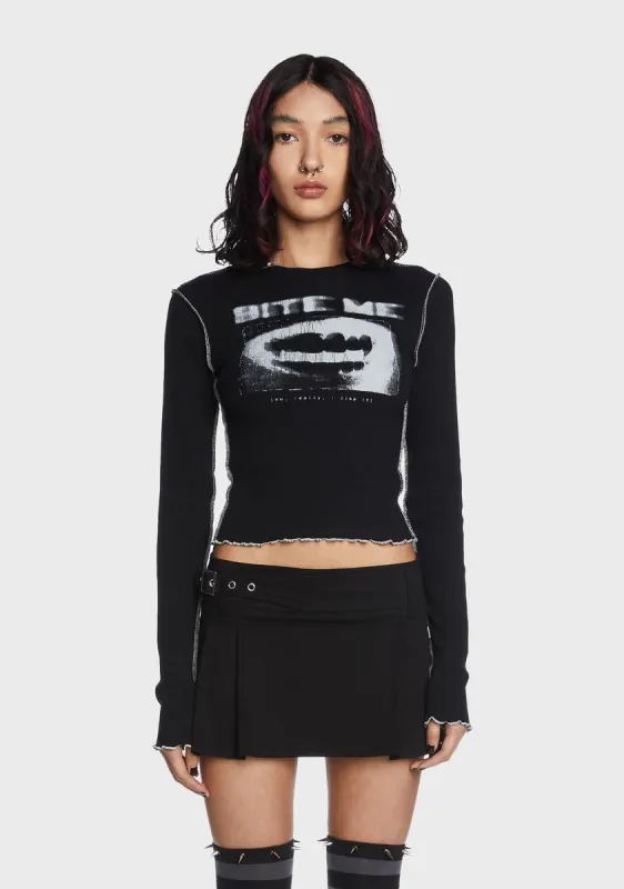 Bite Me Ribbed Top sold by Dolls Kill