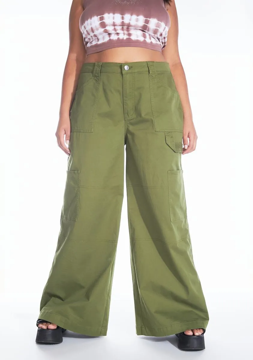 Plus Don't You Forget Twill Cargo Pants sold by Dolls Kill