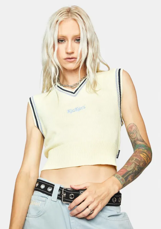 Cropped Knit Sweater Vest sold by Dolls Kill