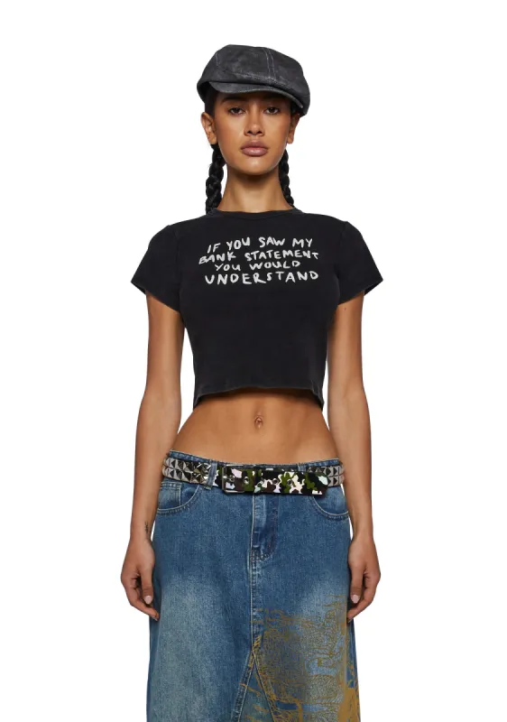 Bankable Personality Graphic Tee sold by Dolls Kill