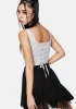 Marl Branded Lace Up Corset Top sold by Dolls Kill