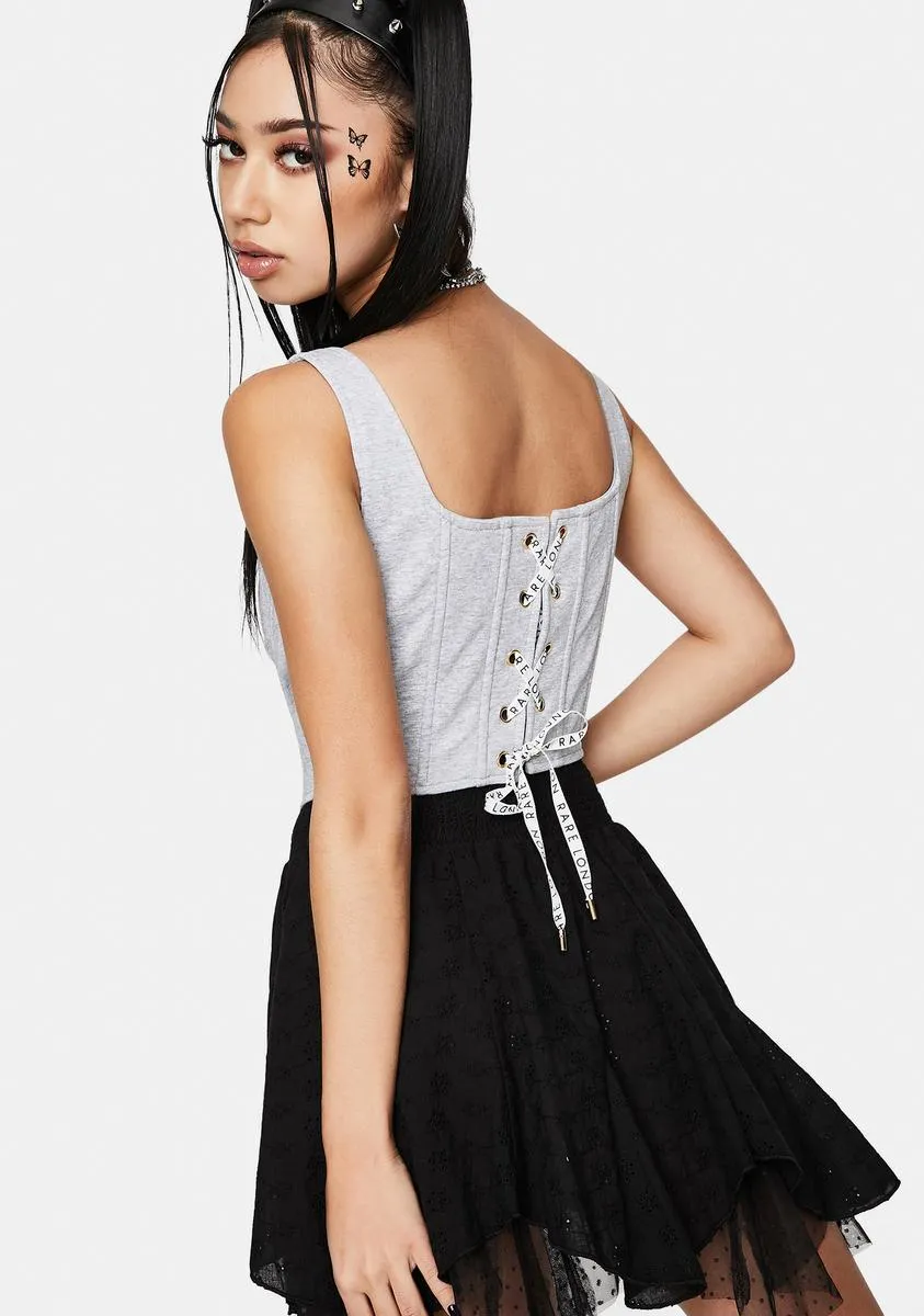 Marl Branded Lace Up Corset Top sold by Dolls Kill product image thumbnail 2